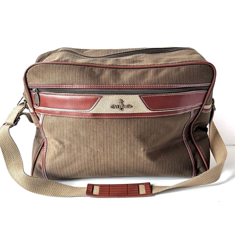 Atlantic Luggage Travel Overnight Tote Duffle Bag Carry-On Brown w/Shldr Strap